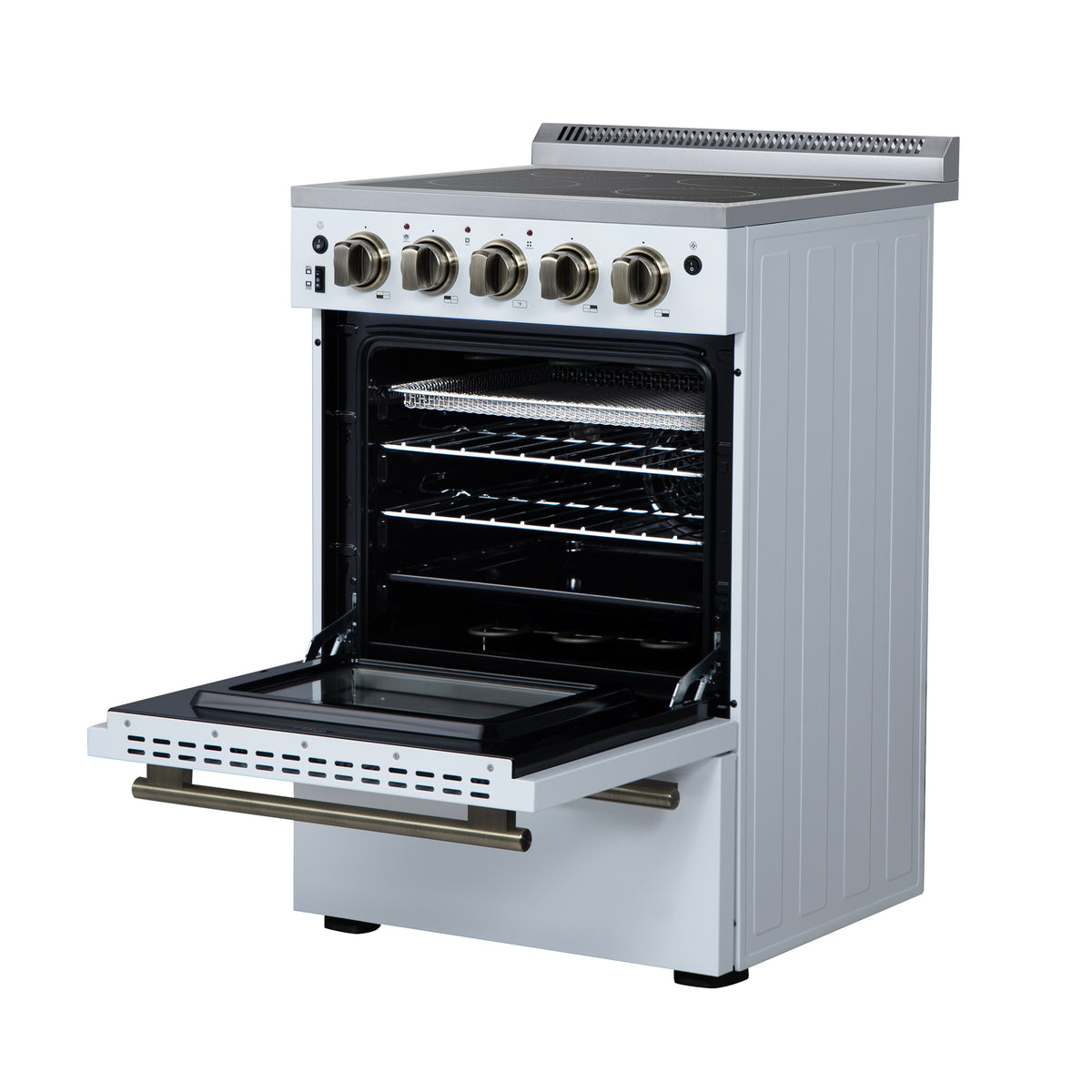 Forno Loiano 24" Freestanding Electric Range in White, 4 Elements 6,000 W Cooktop