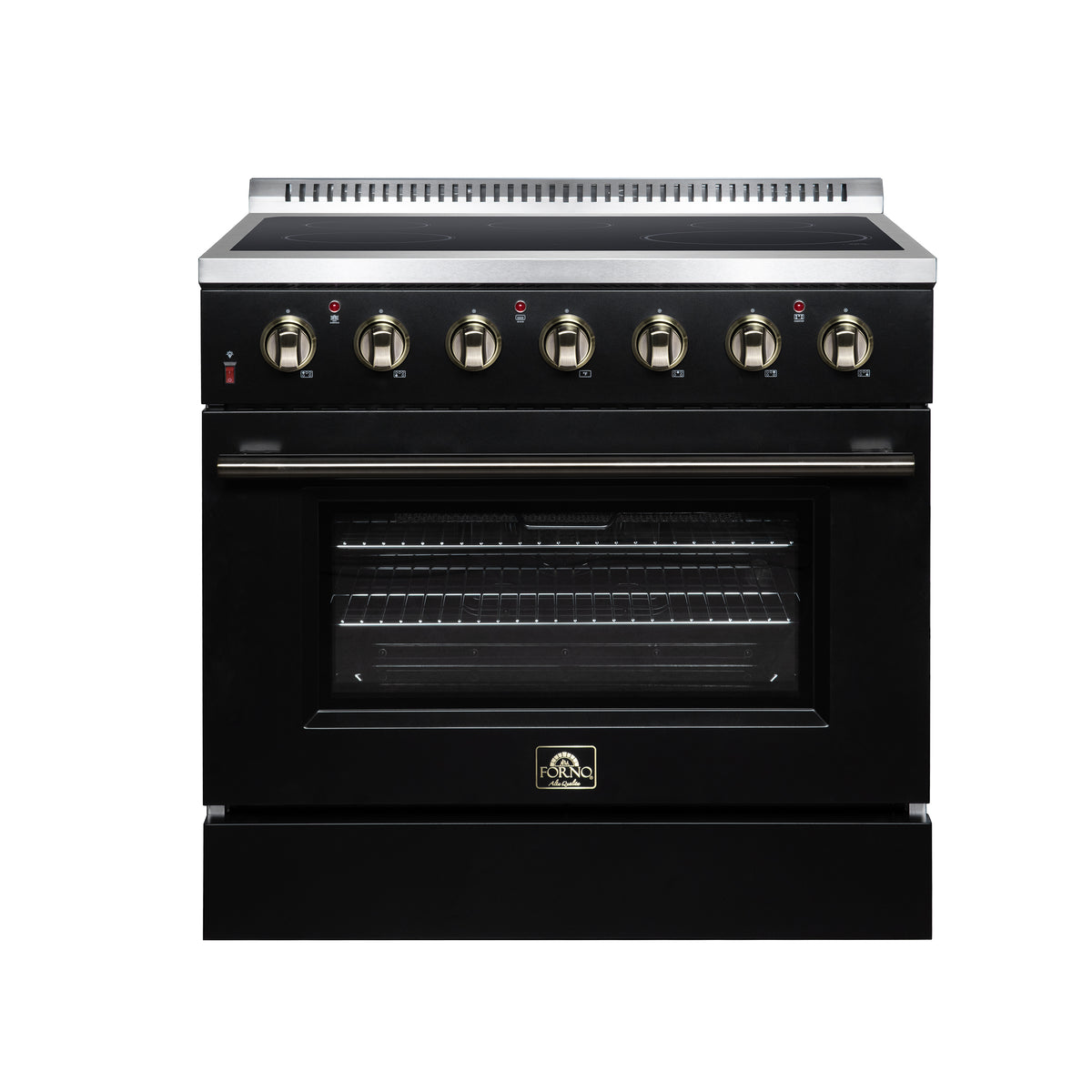 Forno Galiano 36" Freestanding Electric range, 5 radiant burners, 5.36 cf. True Convection oven, Air fryer kit