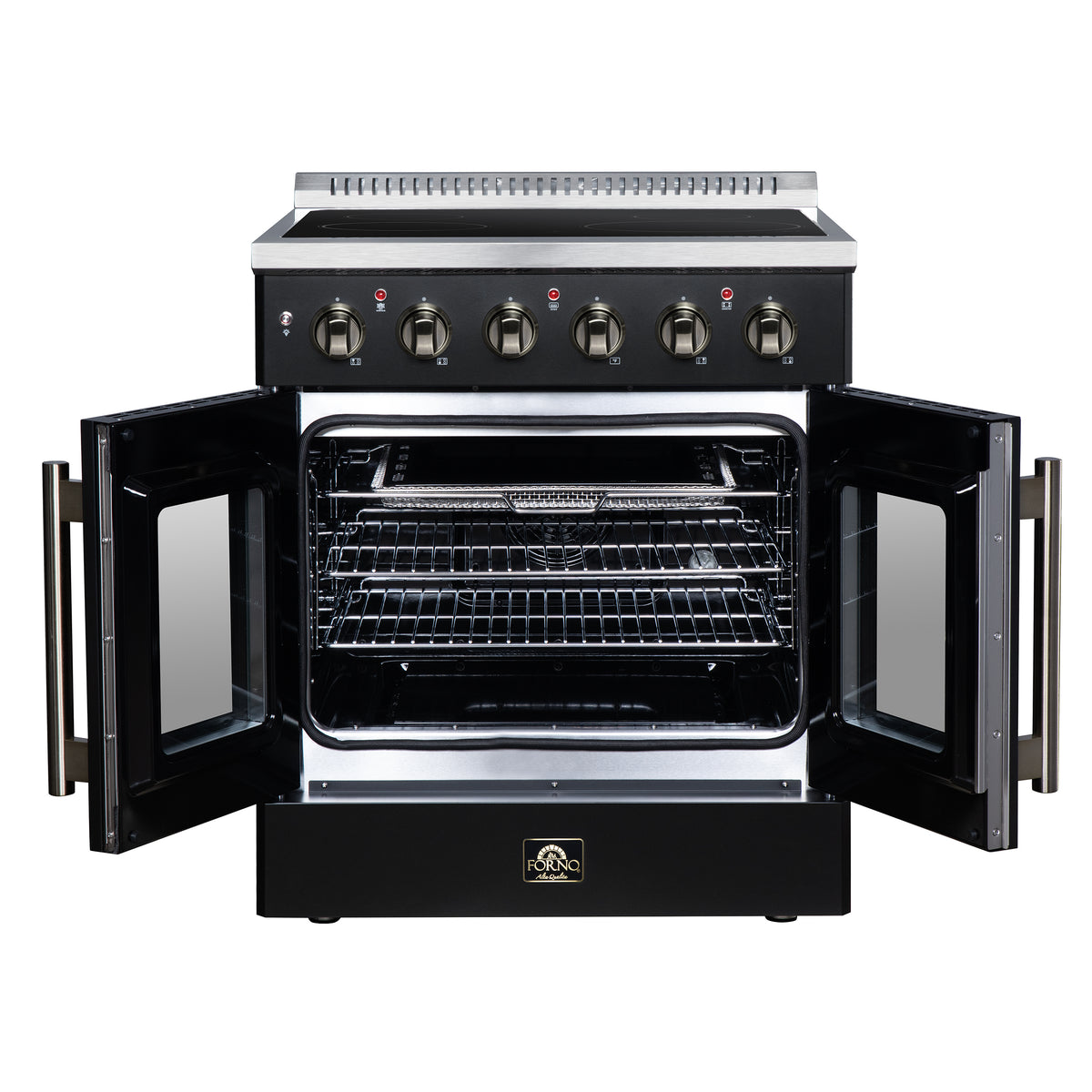 Forno Galiano 30" French Door Electric range, 4 radiant burners, 4.32 cf. True Convection oven, Air fryer kit