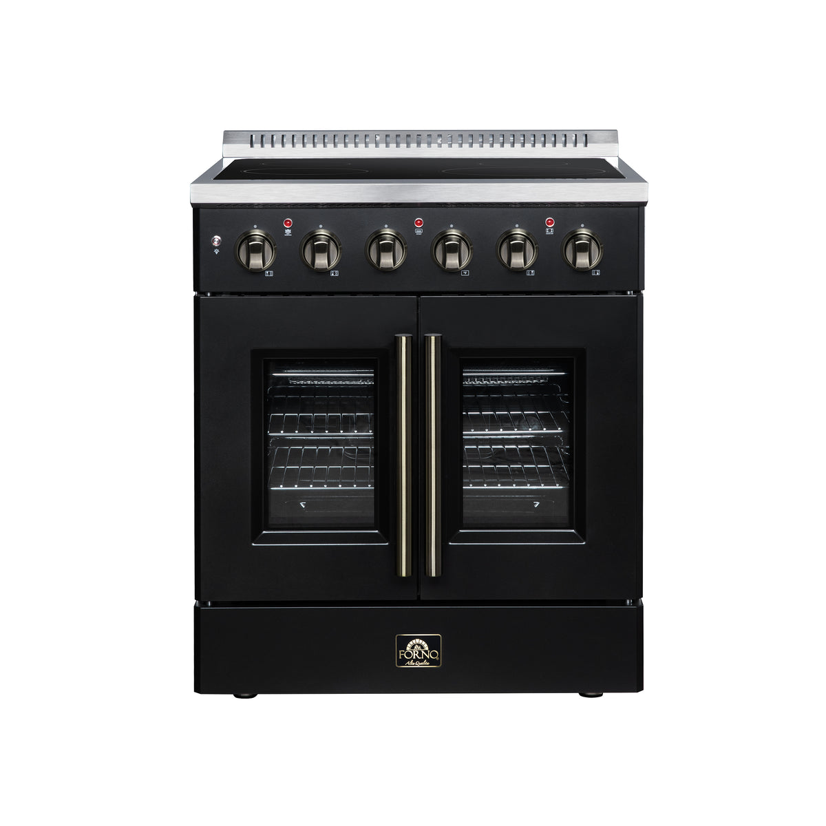 Forno Galiano 30" French Door Electric range, 4 radiant burners, 4.32 cf. True Convection oven, Air fryer kit