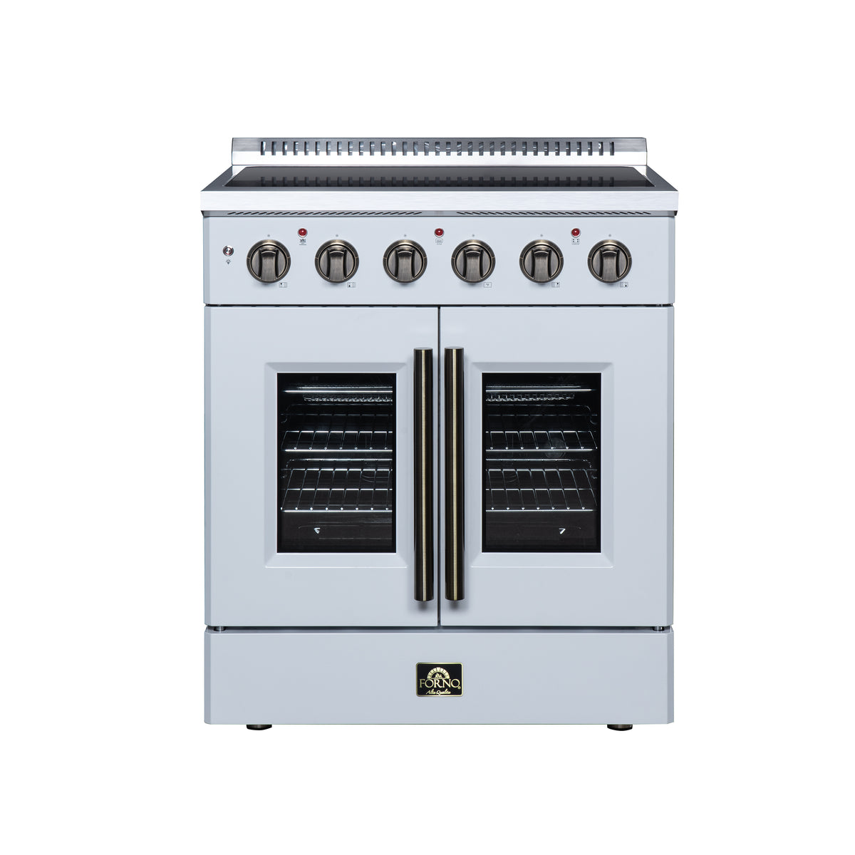 Forno Galiano 30" French Door Electric range, 4 radiant burners, 4.32 cf. True Convection oven, Air fryer kit