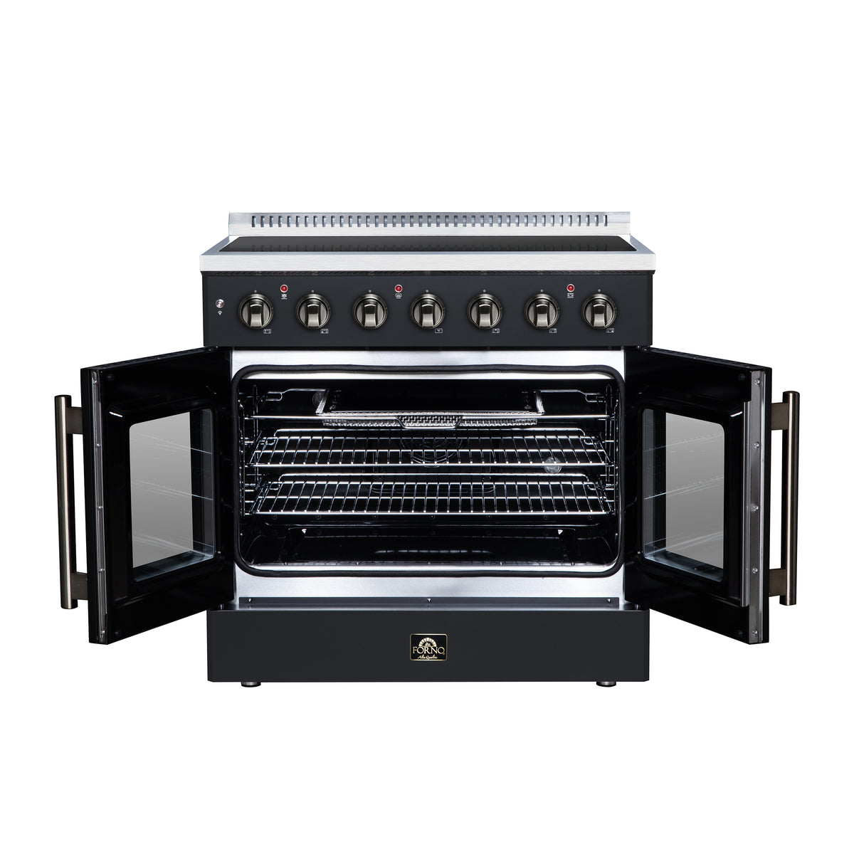 Forno Galiano 36" French Door Electric range, 5 radiant burners, 5.36 cf. True Convection oven, Air fryer kit