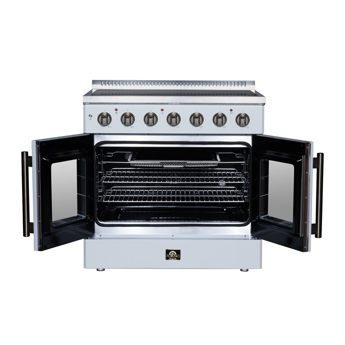 Forno Galiano 36" French Door Electric range, 5 radiant burners, 5.36 cf. True Convection oven, Air fryer kit