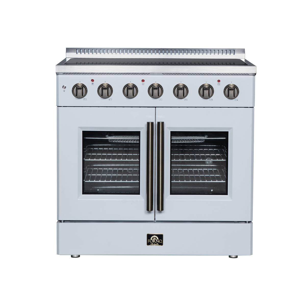 Forno Galiano 36" French Door Electric range, 5 radiant burners, 5.36 cf. True Convection oven, Air fryer kit