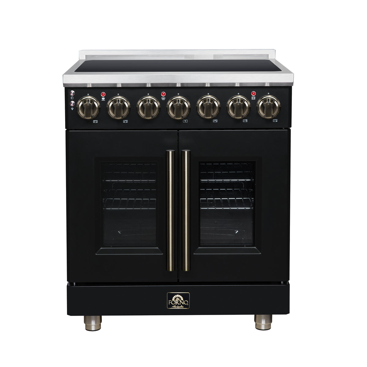 Forno Massimo 30" French Door Electric range, 5 radiant burners, 4.32 cf. True Convection oven, Air fryer kit