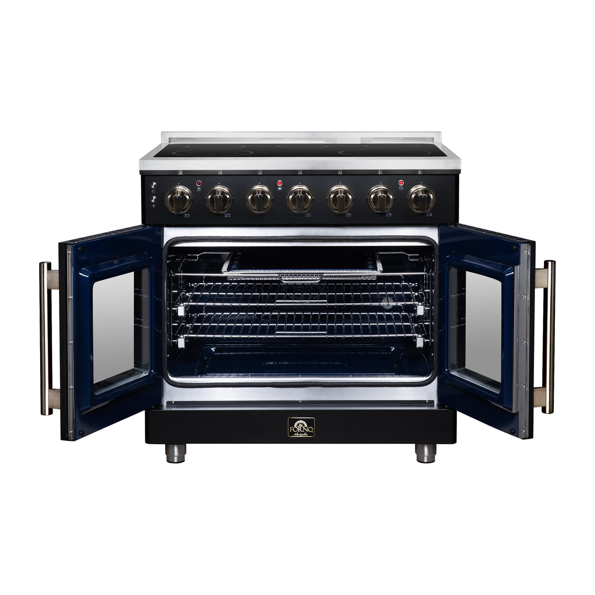 Forno Massimo 36" French Door Electric range, 5 radiant burners, 5.36 cf. True Convection oven, Air fryer kit