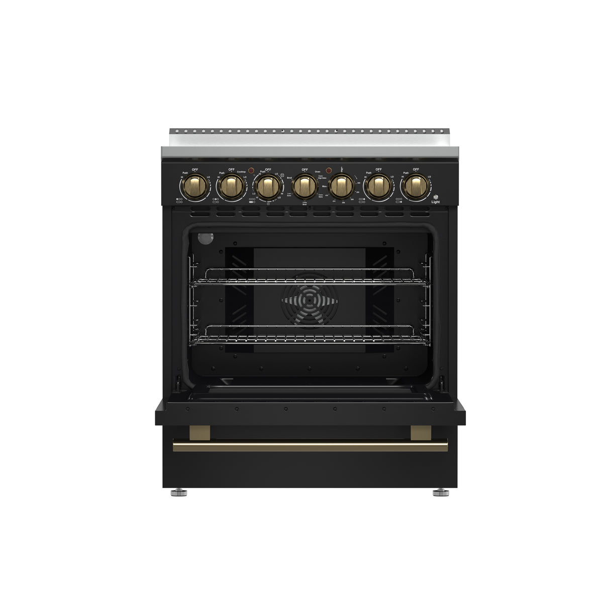 Forno Paolo 30" Freestanding Electric Range in Black, 7,800-Watt Rangetop, 4.38 cu.ft. True Convection Oven