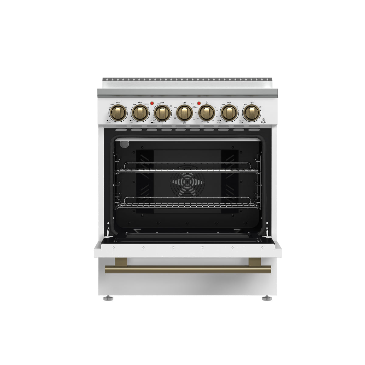 Forno Paolo 30" Freestanding Electric Range in White, 7,800-Watt Rangetop with Warmer Burner