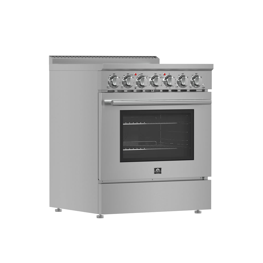 Forno Paolo 30" Freestanding Electric Range with True European Convection in Smudge Resistant Stainless-Steel