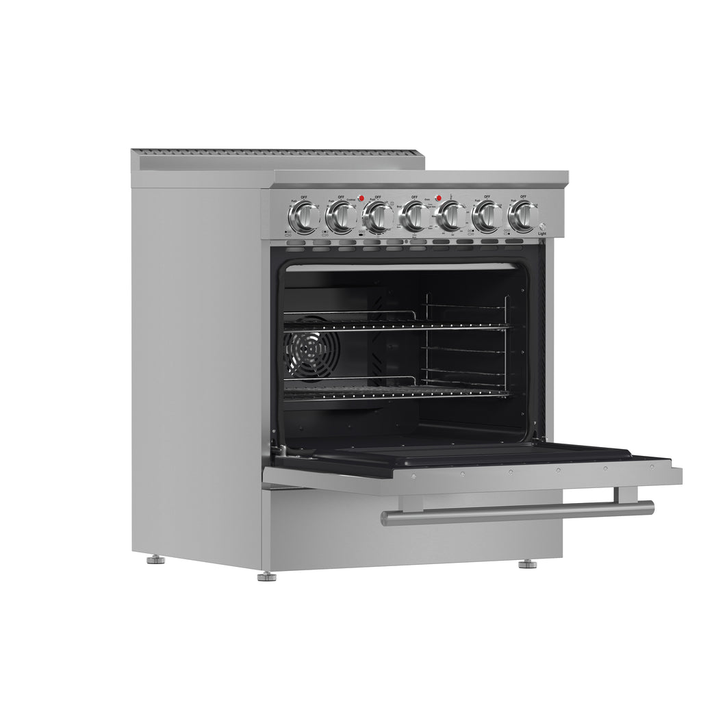 Forno Paolo 30" Freestanding Electric Range with True European Convection in Smudge Resistant Stainless-Steel