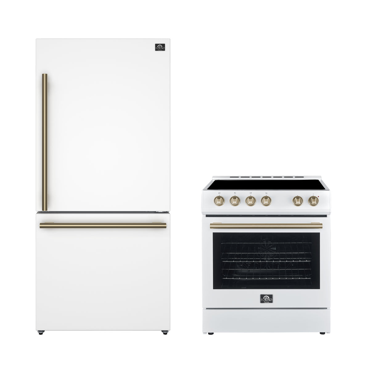Forno Premium 2-Piece Kitchen Bundle - Leonardo Espresso 30" White Range