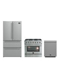 Forno Premium 3-Piece Kitchen Bundle - Galiano 36" Gas Range, 36" French Door Refrigerator