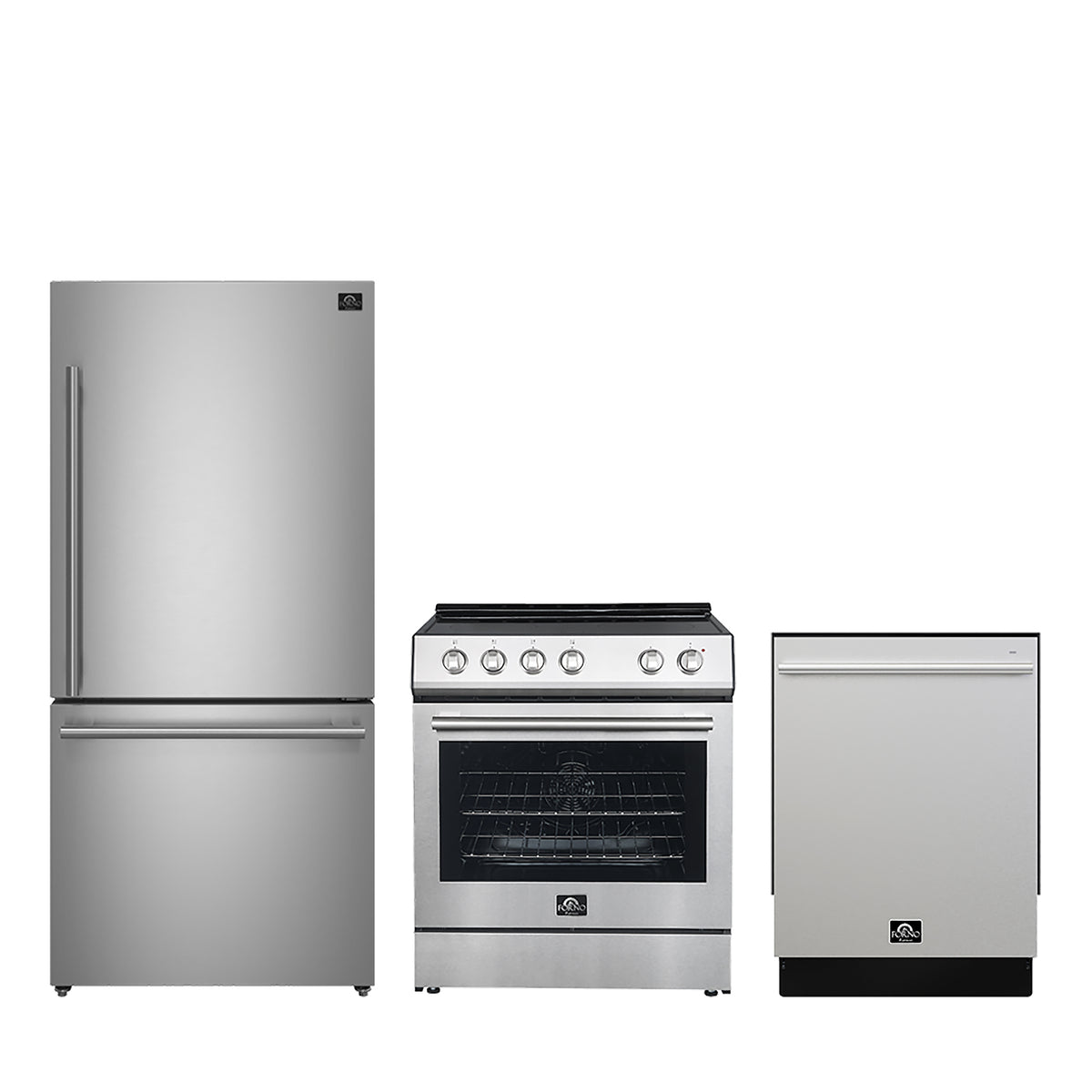 Forno Premium 3-Piece Kitchen Bundle - 30" Electric Range, 31" French Door Refrigerator