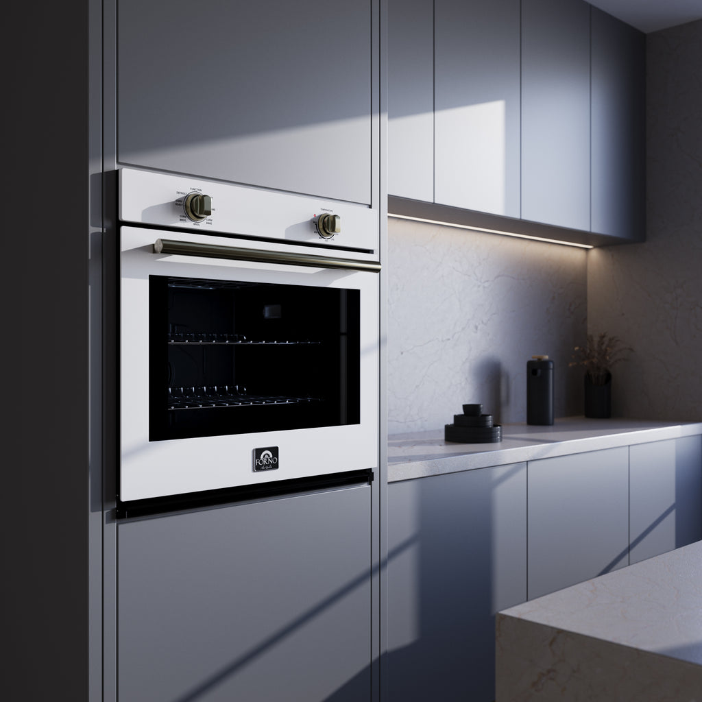 Forno Vomero Wall Oven in White, 5 cu.ft. 3550 Watts Convection Oven with Mechanical Control
