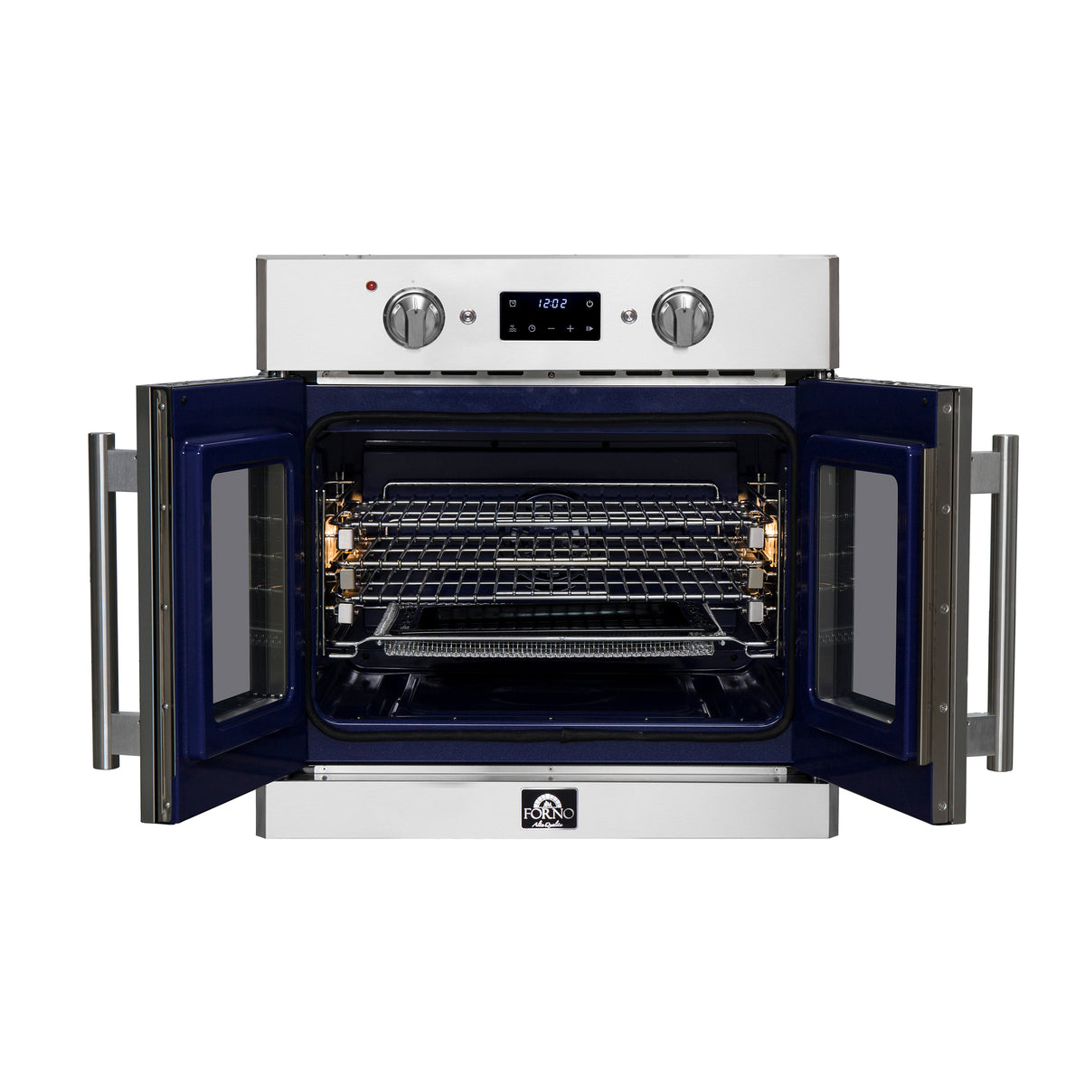 Forno Gallico 30" French Door Electric Wall Oven Stainless Steel, 3.68 cu.ft. with True Convection