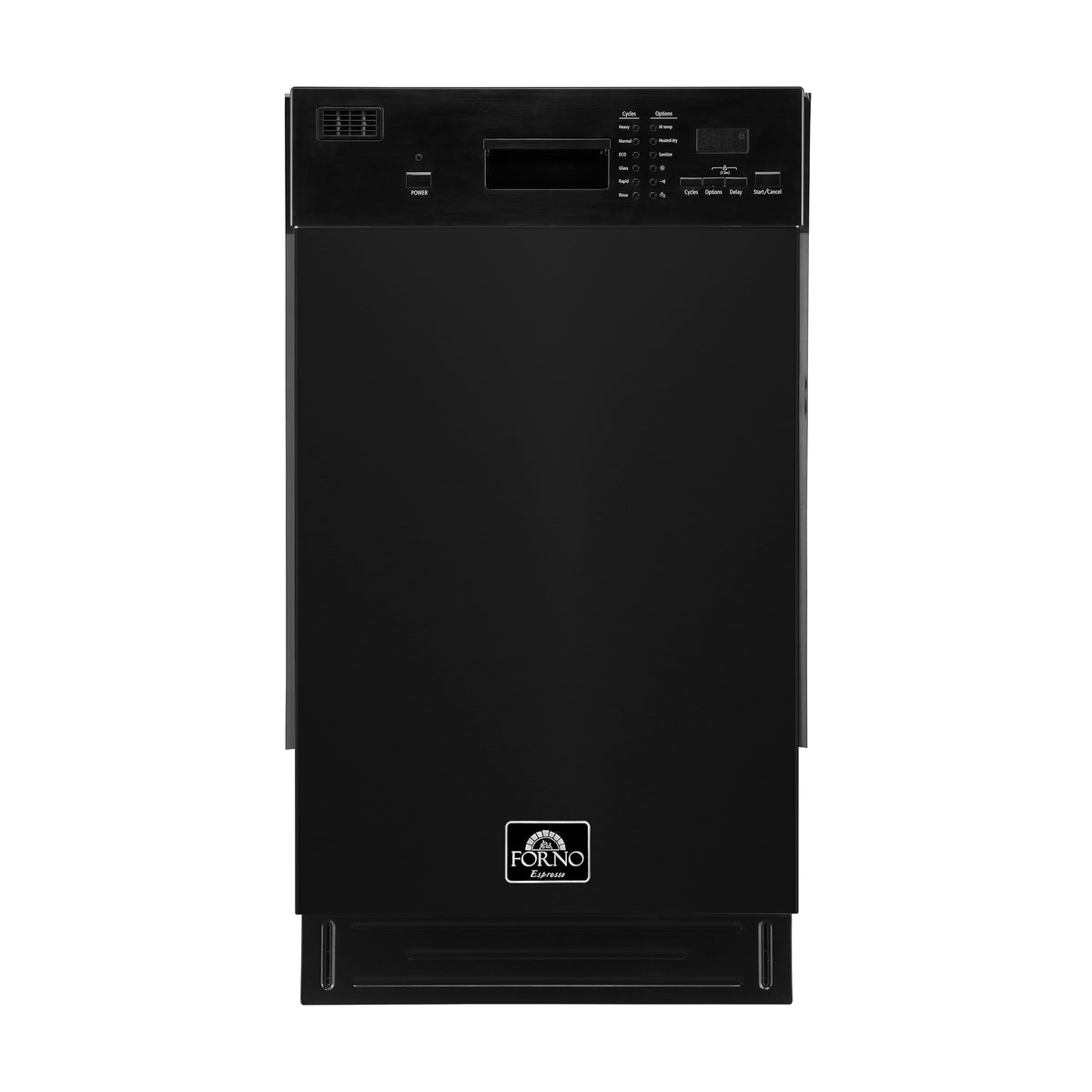Forno Polo 18" Dishwasher in Black, Front Control, 8 Place Settings, Heated Dry, ENERGY STAR Certified
