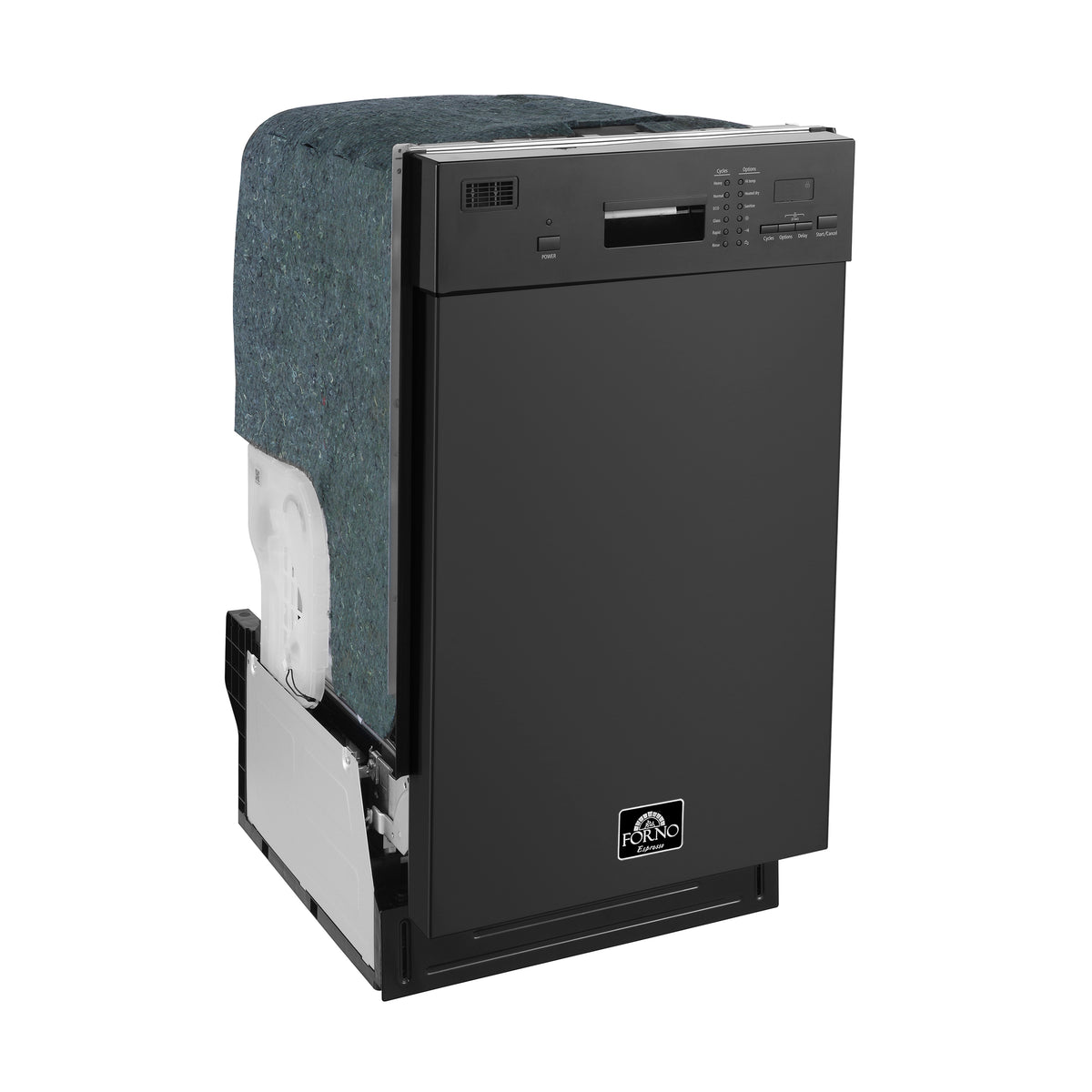 Forno Polo 18" Dishwasher in Black, Front Control, 8 Place Settings, Heated Dry, ENERGY STAR Certified
