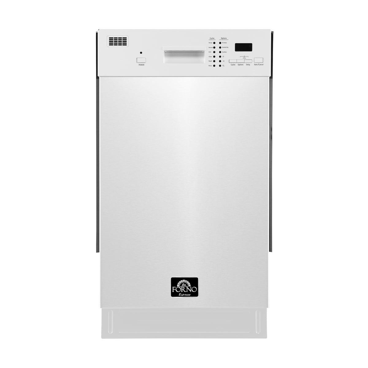 Forno Polo 18" Dishwasher in White, Front Control, 8 Place Settings, Heated Dry, ENERGY STAR Certified