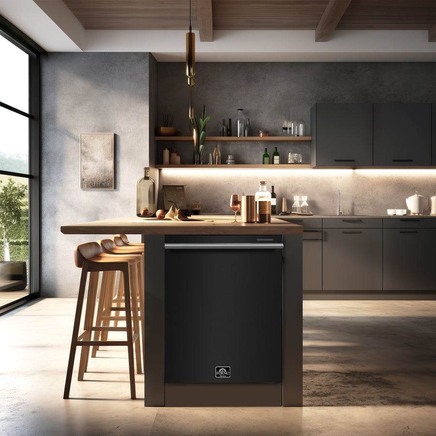 Forno Pozzo 24" Built-In Tall Tub, Top Control, Dishwasher, 49 dBA, Soil-Sensing Capable