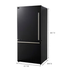 Forno Milano 2-Piece 62" Freestanding Dual Bottom Freezer Refrigerator in Black – 34.4 cu.ft, Touch Control