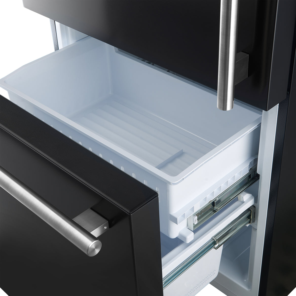 Forno Milano 2-Piece 62" Freestanding Dual Bottom Freezer Refrigerator in Black – 34.4 cu.ft, Touch Control