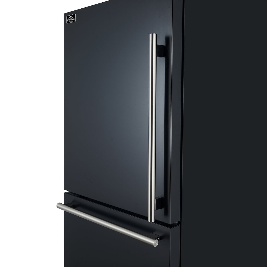 Forno Milano 2-Piece 62" Freestanding Dual Bottom Freezer Refrigerator in Black – 34.4 cu.ft, Touch Control