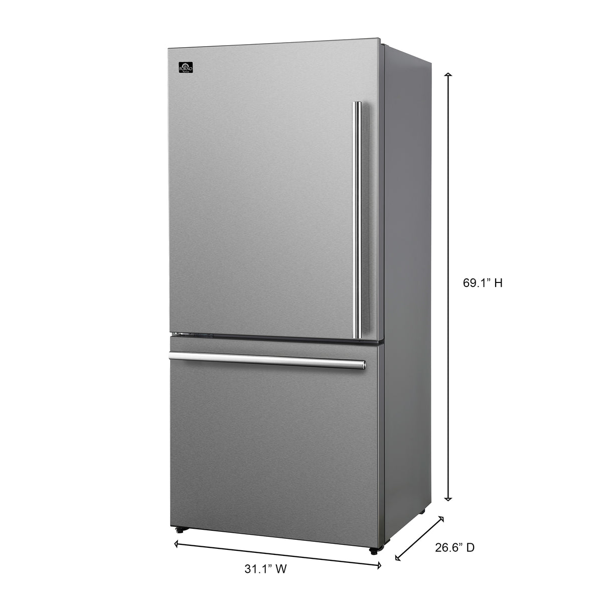 Forno 2-Piece SS Kitchen Bundle - 30" Induction Range and 31" Bottom Freezer Refrigerator