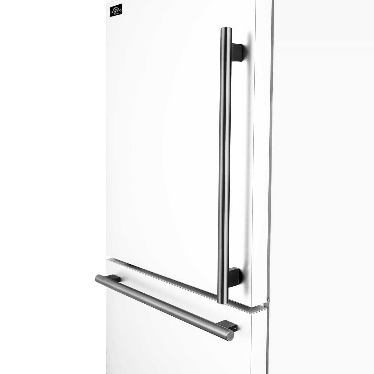 Forno Milano 2-Piece 62" Freestanding Dual Bottom Freezer Refrigerator in White – 34.4 cu.ft, Touch Control