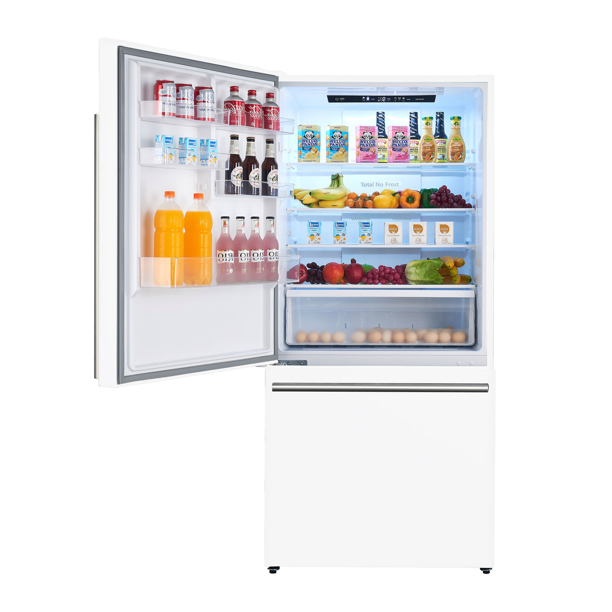 Forno Milano 2-Piece 62" Freestanding Dual Bottom Freezer Refrigerator in White – 34.4 cu.ft, Touch Control