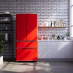 Forno Luigi 18 cu.ft. French Door Refrigerator Red, Handle-Free Design