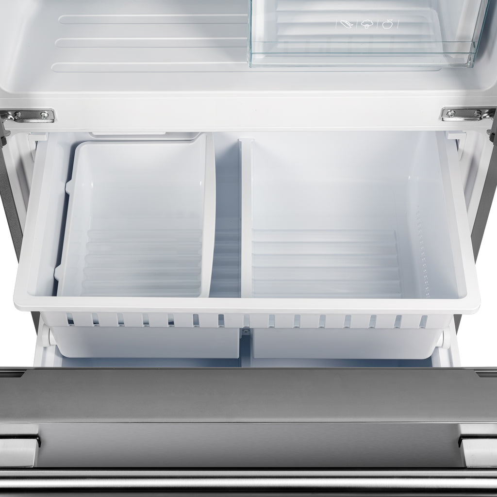 Forno Gallipoli 30" French Door Refrigerator, 17.5 cu.ft Capacity, Decorative Grill, 34" Width