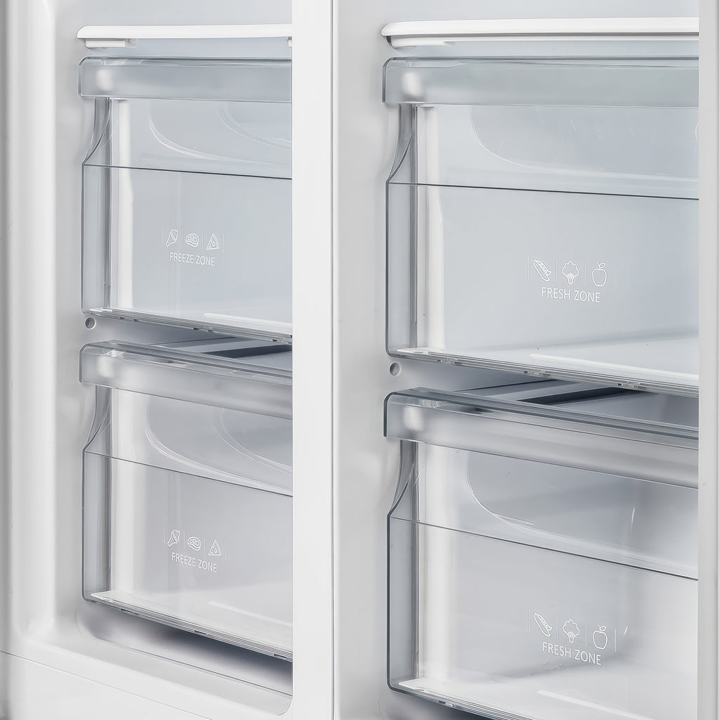 Forno Salerno 33" Built-in Side-by-Side Stainless Steel Refrigerator, 15.6 cu.ft., Fast Cool