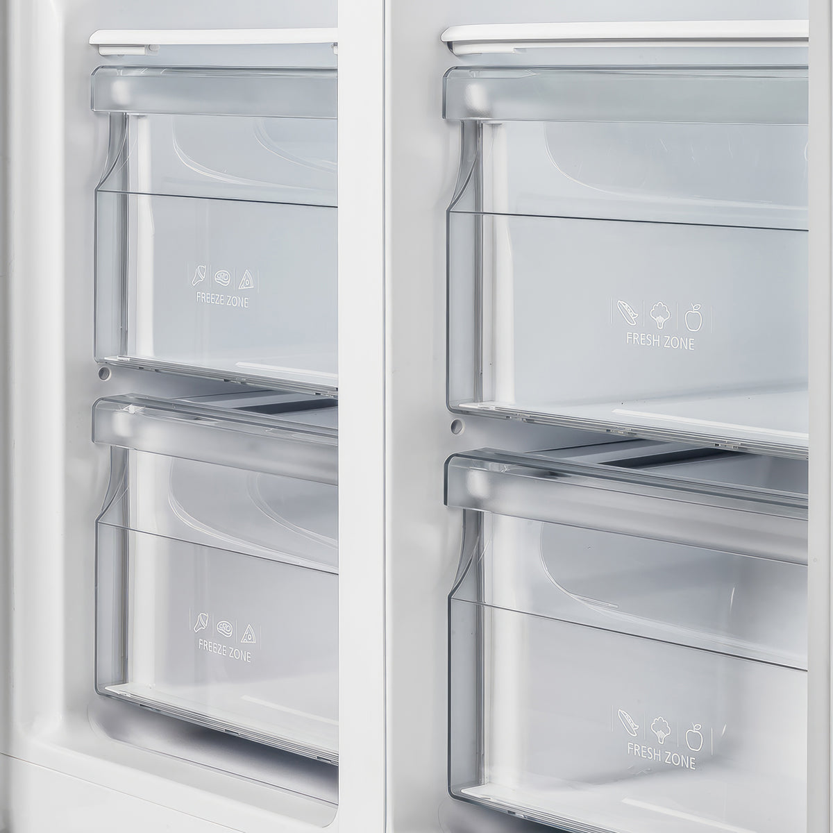 Forno Salerno 33" Built-in Side-by-Side Stainless Steel Refrigerator, 15.6 cu.ft., Fast Cool