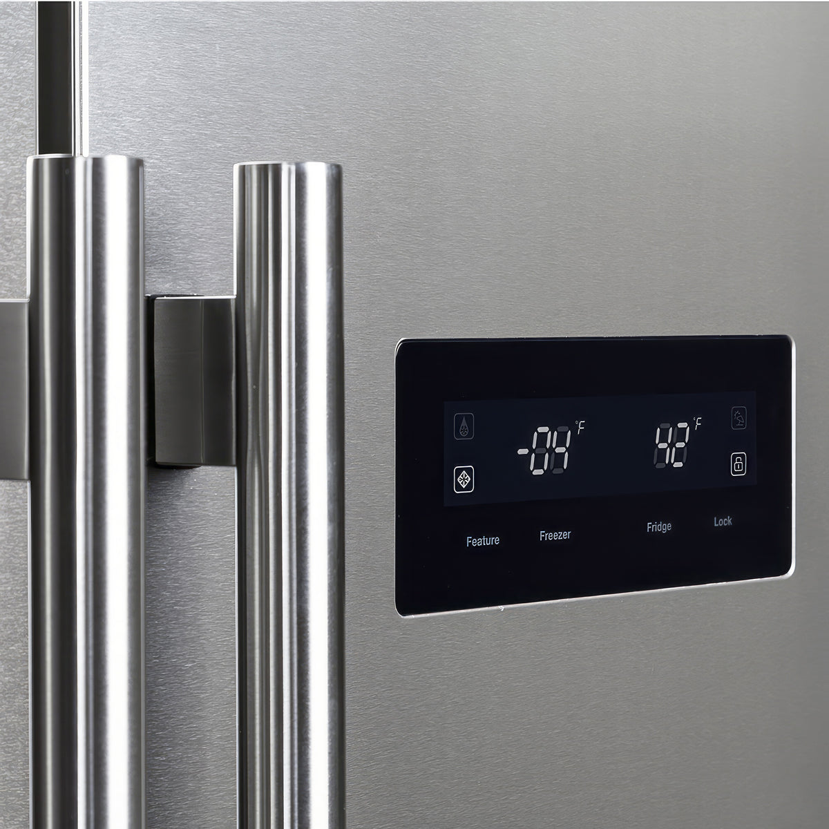 Forno Salerno 33" Built-in Side-by-Side Stainless Steel Refrigerator, 15.6 cu.ft., Fast Cool