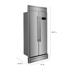Forno Salerno 33" Built-in Side-by-Side Stainless Steel Refrigerator, 15.6 cu.ft., Fast Cool