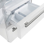 Forno Espresso Moena 36" French Door Refrigerator in White, 19.2 cu.ft with Ice Maker