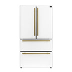 Forno Espresso Moena 36" French Door Refrigerator in White, 19.2 cu.ft with Ice Maker
