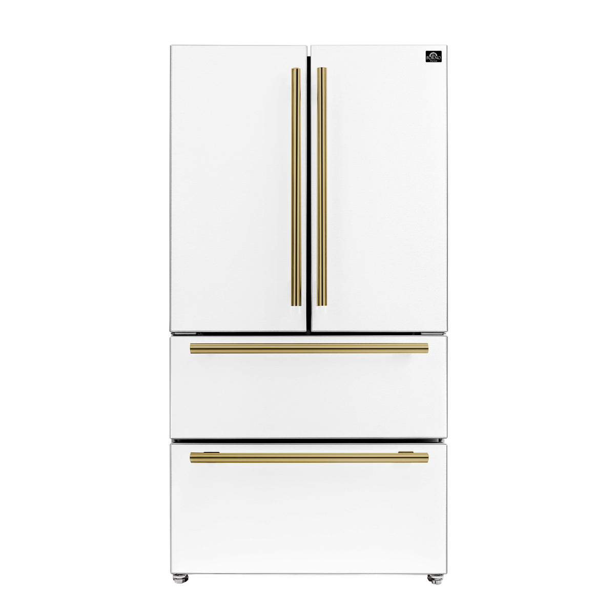 Forno Espresso Moena 36" French Door Refrigerator in White, 19.2 cu.ft with Ice Maker