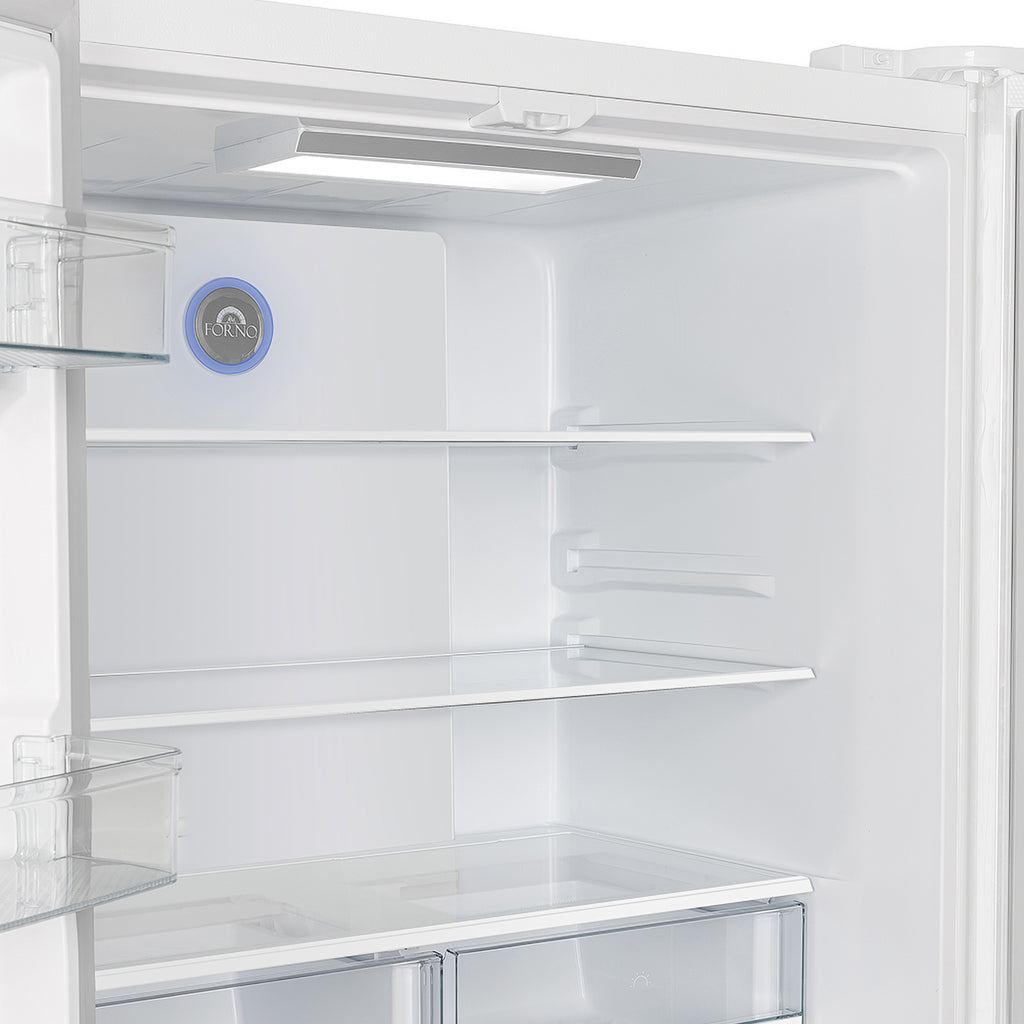 Forno Espresso Moena 36" French Door Refrigerator in White, 19.2 cu.ft with Ice Maker