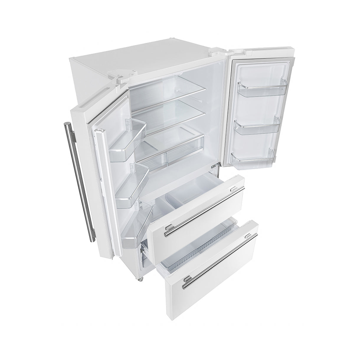 Forno Espresso Moena 36" French Door Refrigerator in White, 19.2 cu.ft with Ice Maker