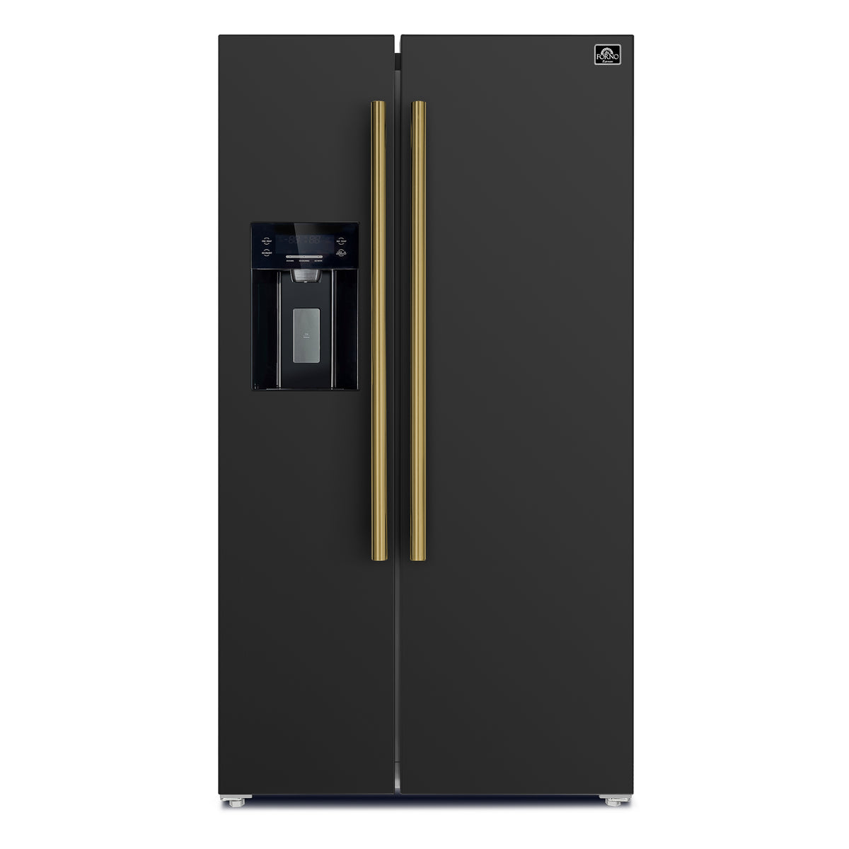 Forno Espresso Salerno Salerno 36" Side-by-Side 20 cu.ft Refrigerator in Black with Ice & Water Dispenser