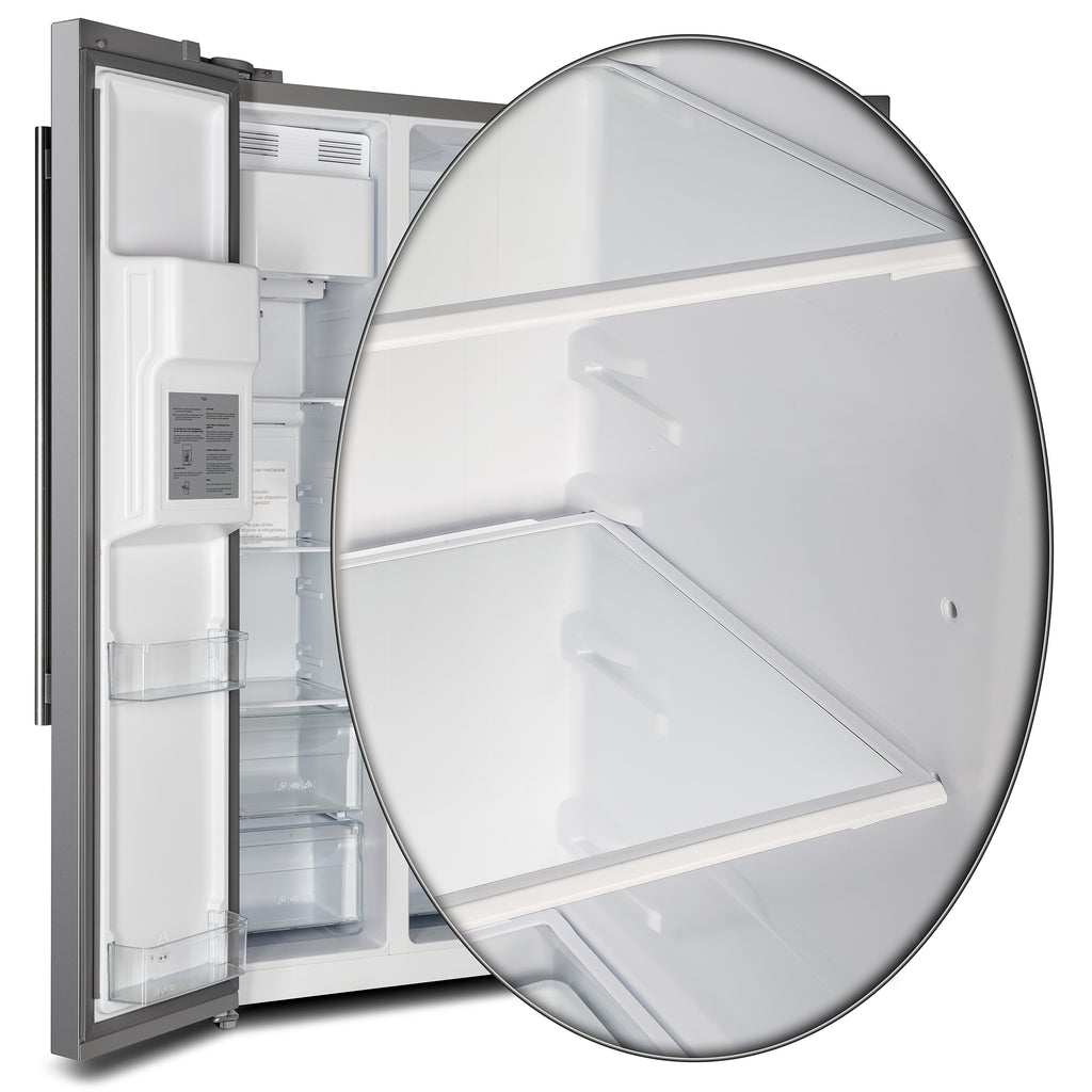 Forno Salerno 36" Side-by-Side 20 cu.ft. Freestanding Refrigerator in Stainless Steel with Ice & Water Door Dispenser