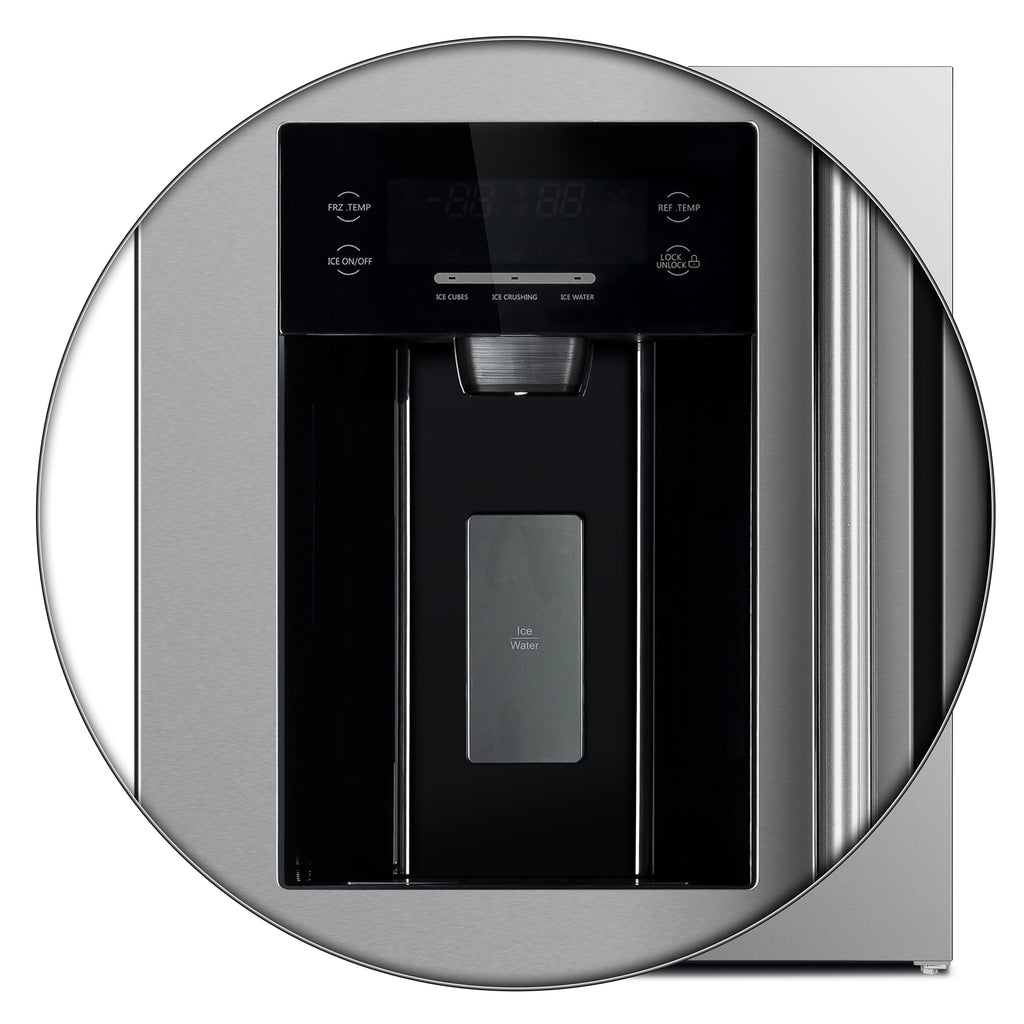 Forno Salerno 36" Side-by-Side 20 cu.ft. Freestanding Refrigerator in Stainless Steel with Ice & Water Door Dispenser