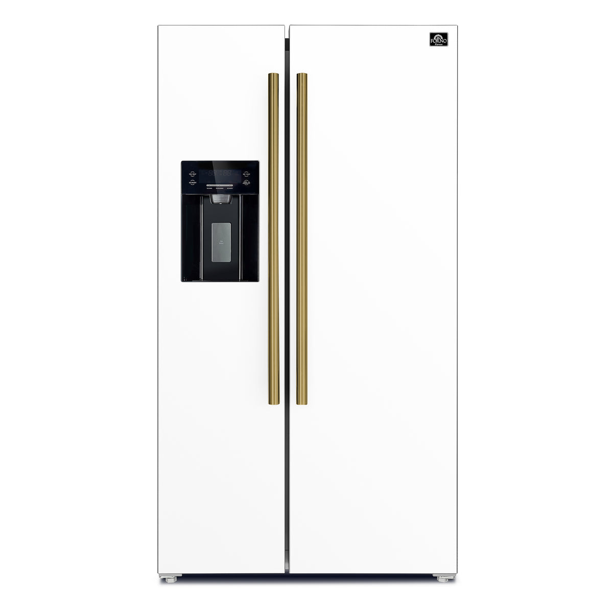 Forno Espresso Salerno Salerno 36" Side-by-Side 20 cu.ft Refrigerator in White with Ice & Water Dispenser