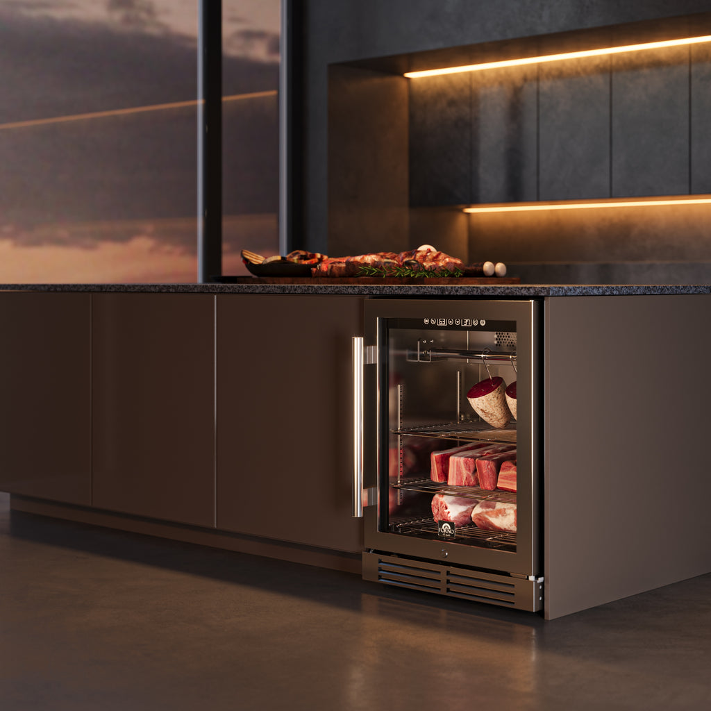 Forno Asciutto 24" Dry Aging Cabinet, Stainless Steel 304, 4.41 cu.ft, LED Lighting, Adjustable Shelves