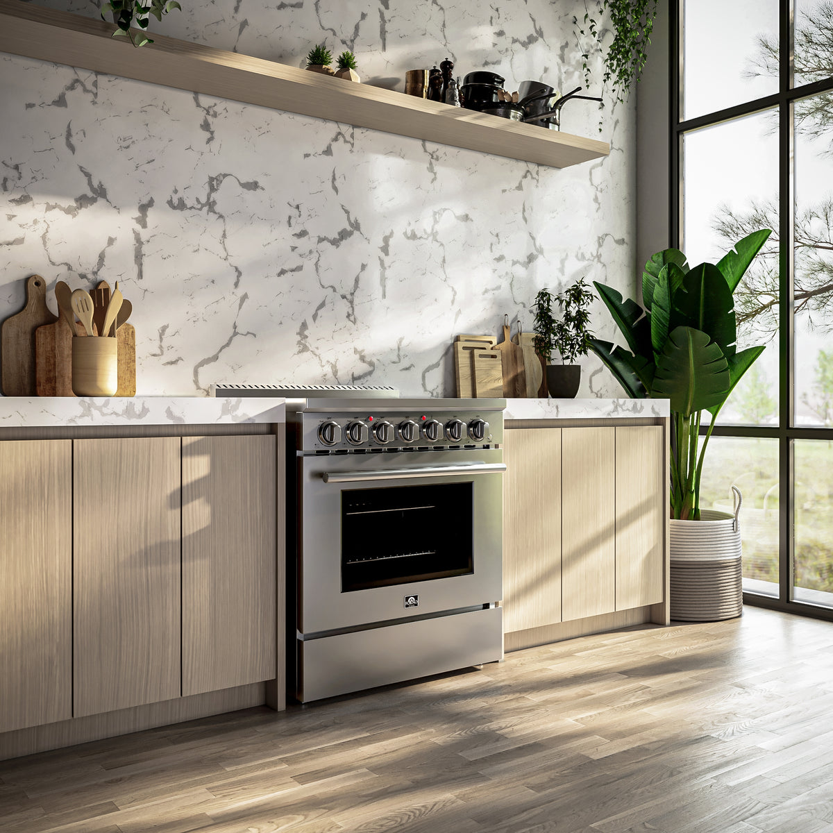 Forno Paolo 30" Freestanding Electric Range with True European Convection in Smudge Resistant Stainless-Steel
