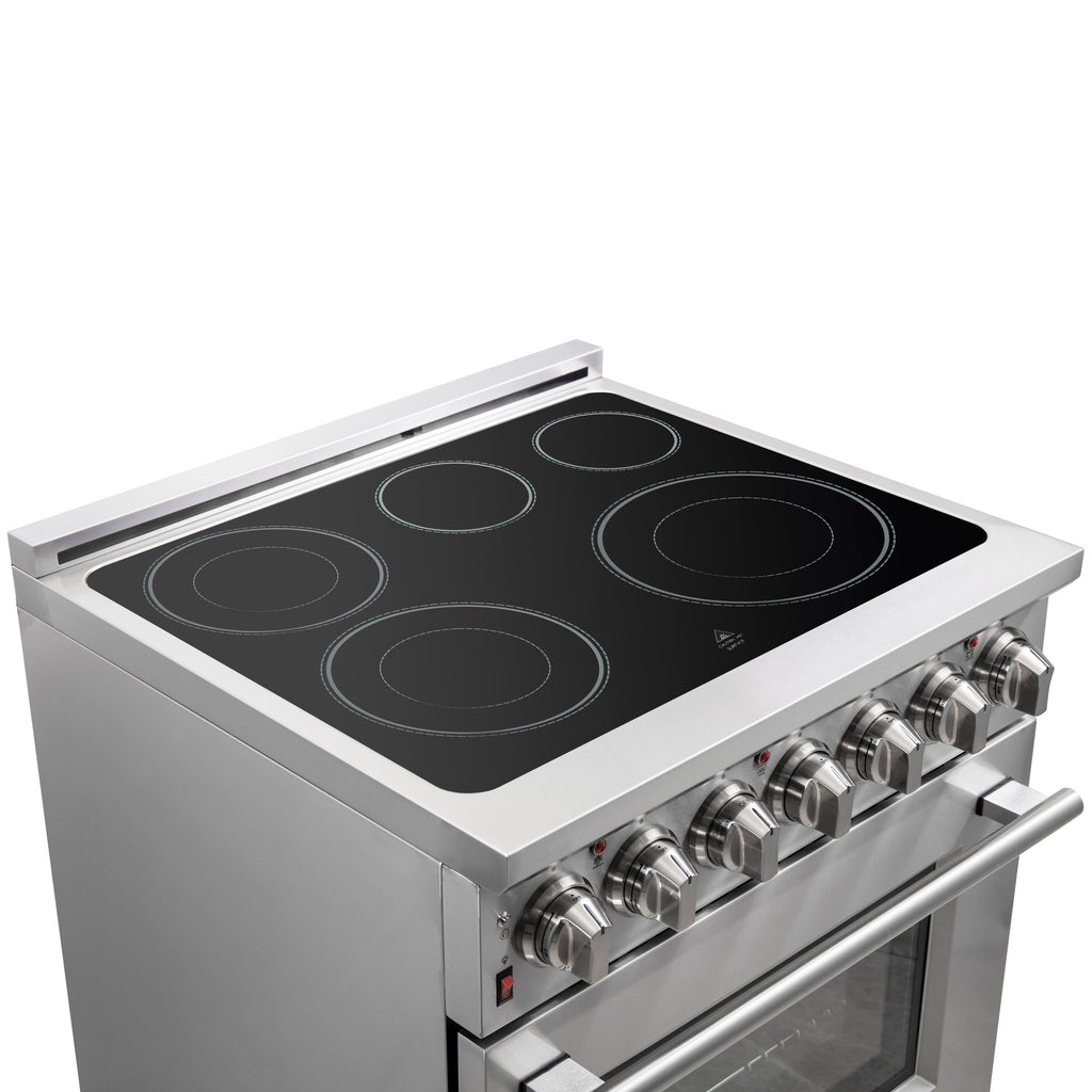Forno Massimo 30" Freestanding Electric Range Stainless Steel, 5 Elements 9,500W