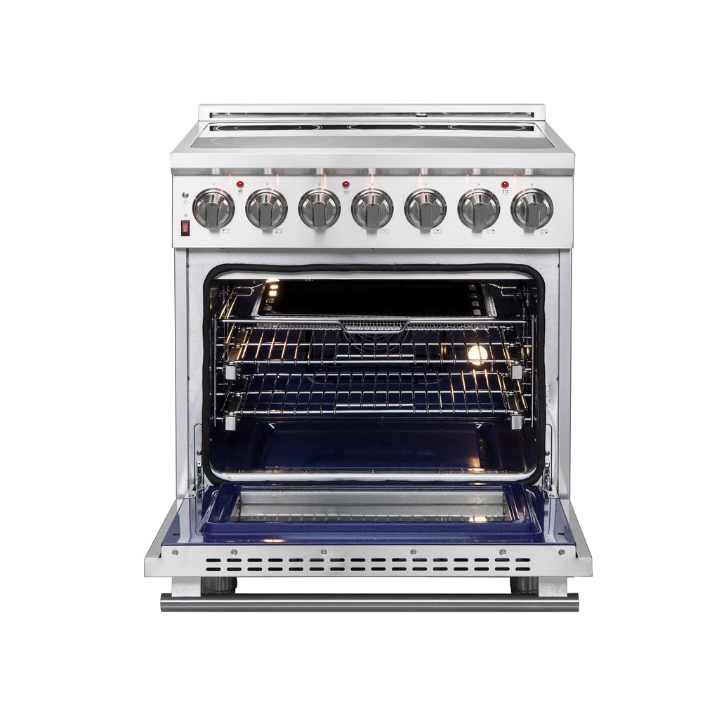 Forno Massimo 30" Freestanding Electric Range Stainless Steel, 5 Elements 9,500W