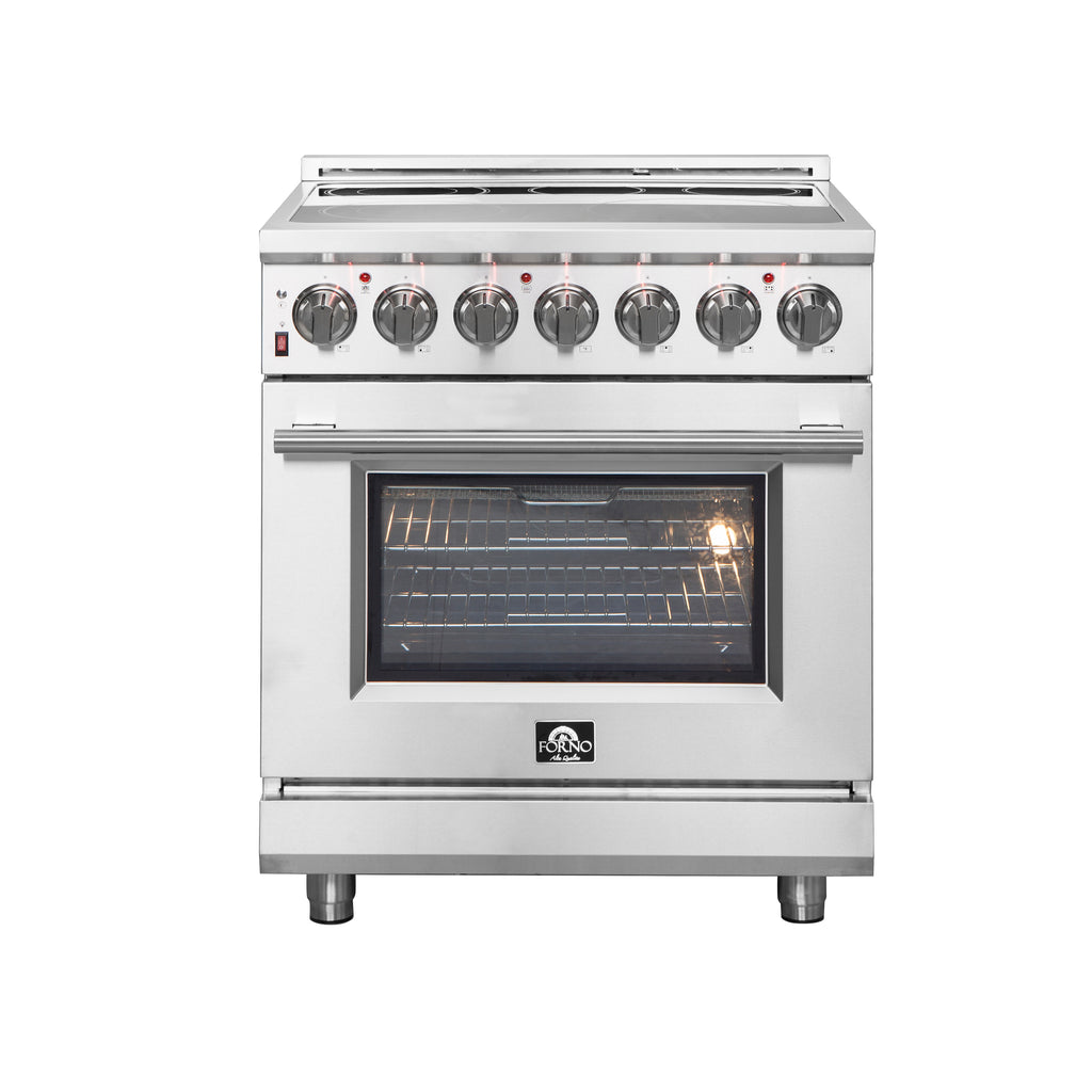 Forno Massimo 30" Freestanding Electric Range Stainless Steel, 5 Elements 9,500W