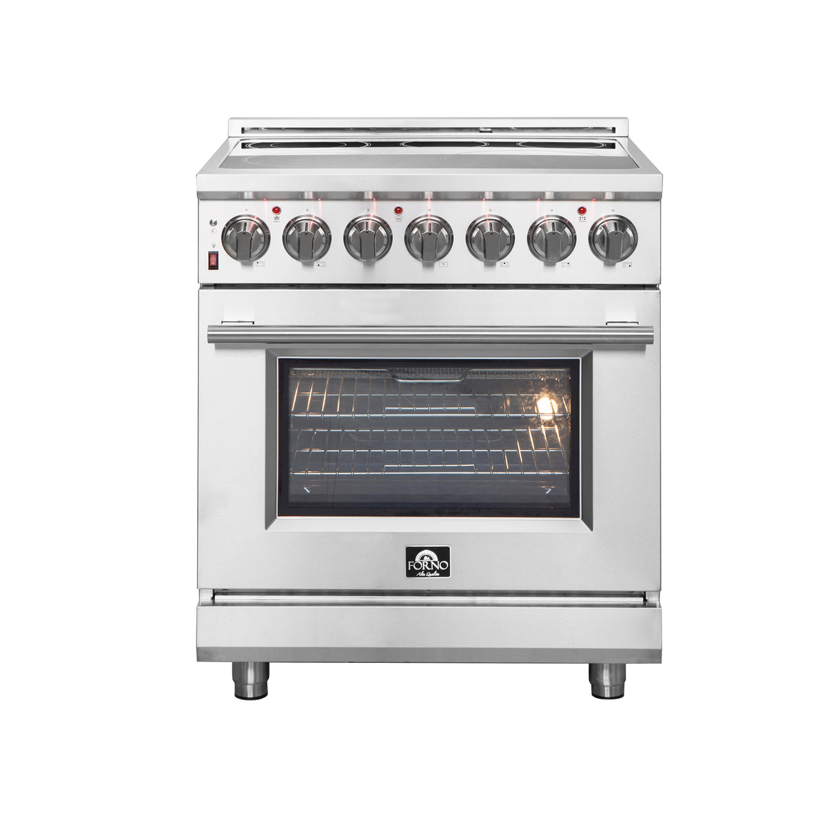 Forno Massimo 30" Freestanding Electric Range Stainless Steel, 5 Elements 9,500W